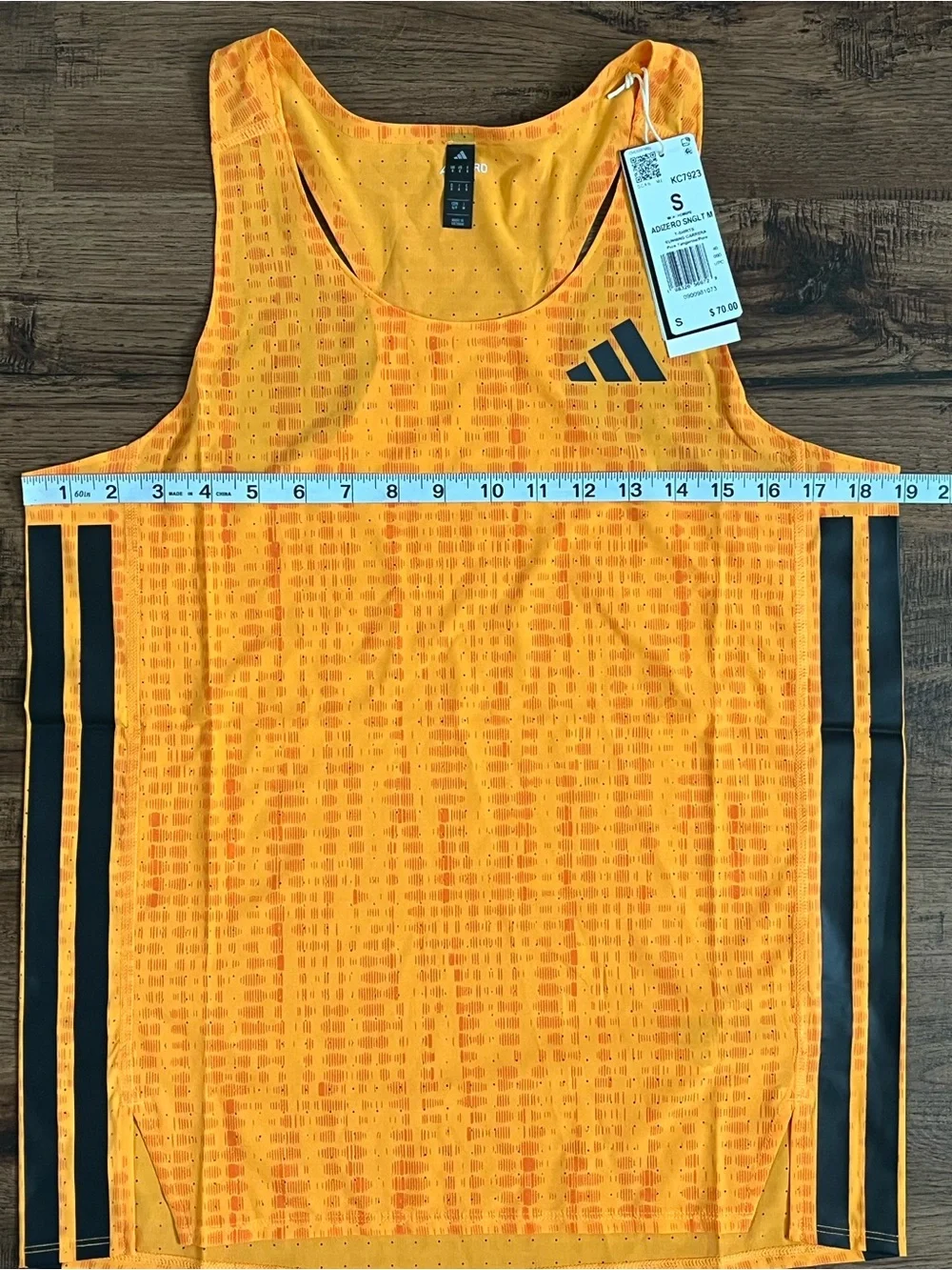 Adidas Adizero Track & Field Running Singlet ‘Orange Black’ (size mens S)